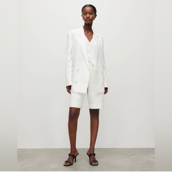 All Saints Petra Longline Shorts Off White Size 2 NWT - Picture 2 of 5